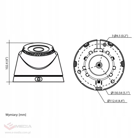 Kamera HIKVISION HD-TVI domed DS-2CE56C2T-VFIR3(B)