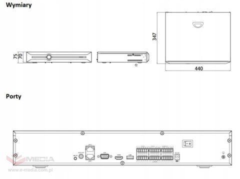 Rejestrator sieciowy TIANDY TC-R3440 40-kanałowy