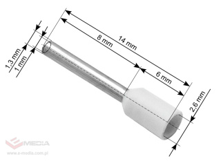 Konektor izol.tulejka 0,5/8 biała