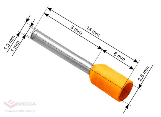 Konektor izol.tulejka 0,5/8 pomarańczowa