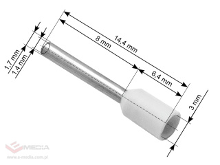 Konektor izol.tulejka 1,0/8 biała 100szt.