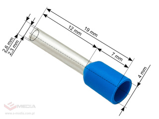 Konektor izol.tulejka 2,5/12 niebieska 100szt.