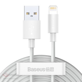 Baseus 2x kabel USB - Lightning szybkie ładowanie Power Delivery 1,5 m biały (TZCALZJ-02)