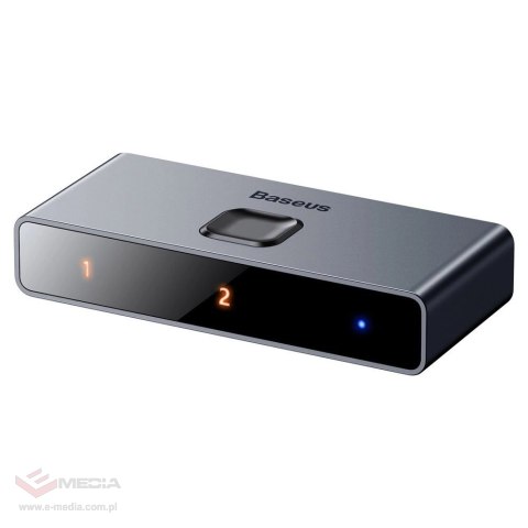 Baseus dwukierunkowy przełącznik rozdzielacz splitter switcher HDMI - 2x HDMI 4K / 30 Hz szary (CAHUB-BC0G)