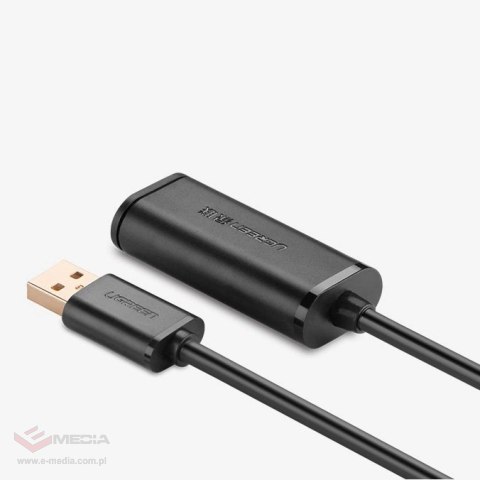 Ugreen kabel aktywny przedłużacz USB 2.0 480 Mbps 10 m czarny (US121 10321)