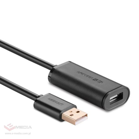 Ugreen kabel aktywny przedłużacz USB 2.0 480 Mbps 10 m czarny (US121 10321)