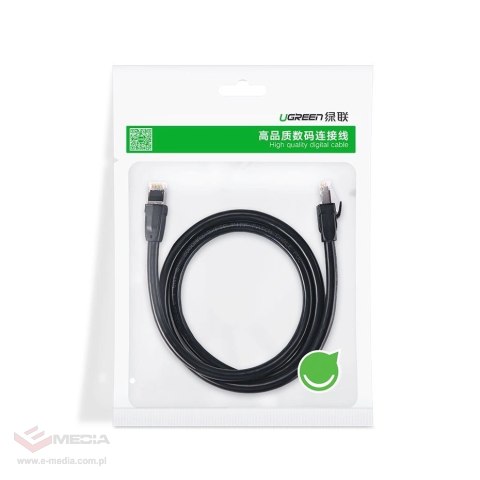 Ugreen kabel przewód internetowy sieciowy Ethernet patchcord RJ45 Cat 8 T568B 2m czarny (70329)