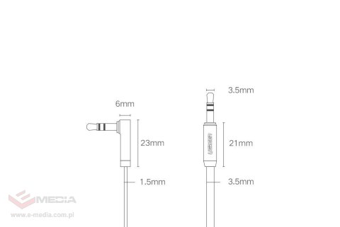 Ugreen płaski kabel przewód audio AUX 3,5 mm mini jack 3m srebrny (10728)