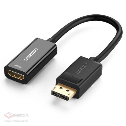 Ugreen przejściówka kabel przewód z DisplayPort (męski) na HDMI (żeński) (jednokierunkowy) 1080P 60Hz 12bit czarny (40362)