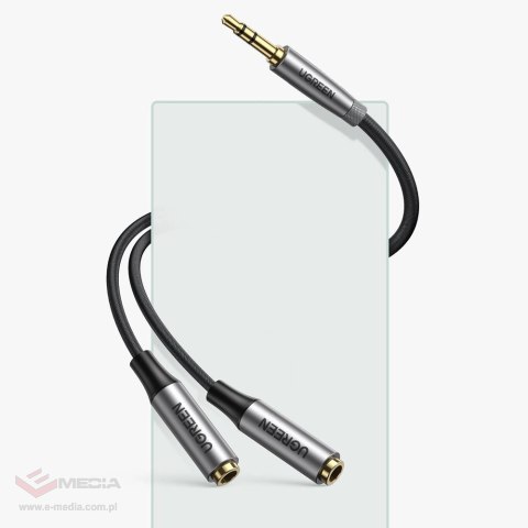 Ugreen przewód kabel przedłużacz AUX 3,5mm mini jack 0,2m czarny (AV191 50253)