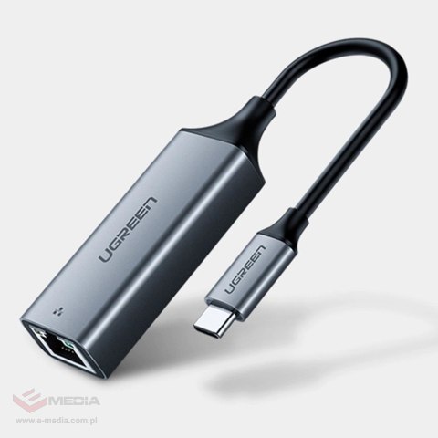 Ugreen zewnętrzna karta sieciowa RJ45 - USB Typ C (1000 Mbps/ 1 Gbps )Gigabit Ethernet szary (CM199)