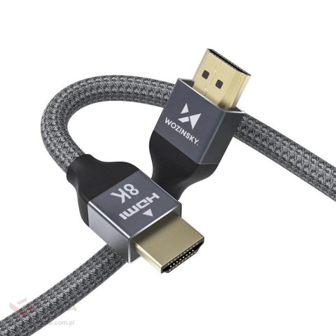 Wozinsky kabel HDMI 2.1 8K 60 Hz 48 Gbps / 4K 120 Hz / 2K 144 Hz 1 m srebrny (WHDMI-10)