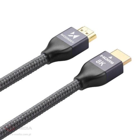 Wozinsky kabel HDMI 2.1 8K 60 Hz 48 Gbps / 4K 120 Hz / 2K 144 Hz 1 m srebrny (WHDMI-10)