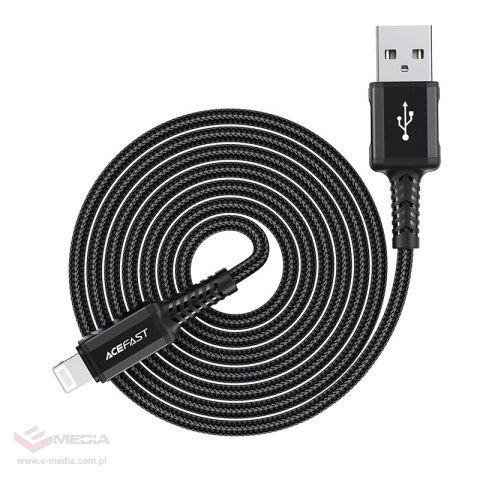 Acefast kabel MFI USB - Lightning 1,8m, 2,4A czarny (C4-02 A Black)