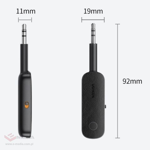 Ugreen odbiornik nadajnik bluetooth mini jack 3,5mm czarny (CM403)