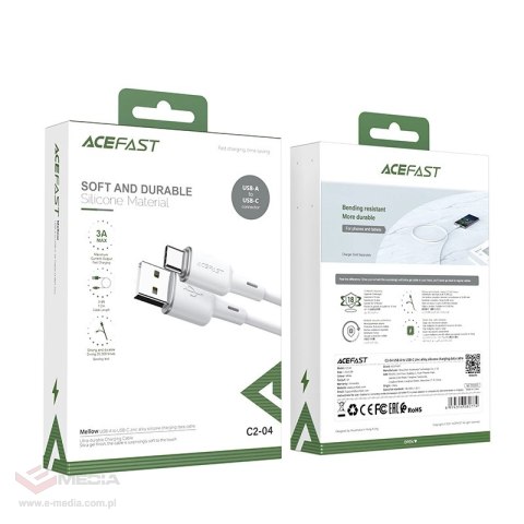 Acefast kabel USB - USB Typ C 1,2m, 3A biały (C2-04 white)