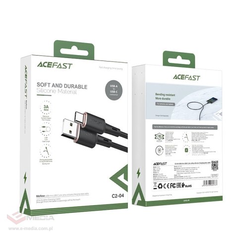 Acefast kabel USB - USB Typ C 1,2m, 3A czarny (C2-04 black)