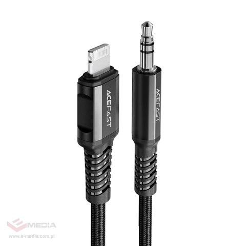 Acefast kabel audio MFI Lightning - 3,5mm mini jack (męski) 1,2m, AUX czarny (C1-06 black)