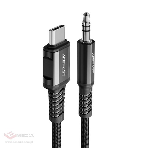 Acefast kabel audio USB Typ C - 3,5mm mini jack (męski) 1,2m, AUX czarny (C1-08 black)