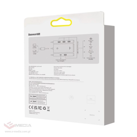 Baseus Lite Series przejściówka HUB USB Typ C - 4x USB 3.0 2m czarny (WKQX030501)