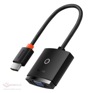 Baseus Lite Series przejściówka adapter HDMI do VGA czarny (WKQX010001)