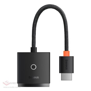 Baseus Lite Series przejściówka adapter HDMI do VGA czarny (WKQX010001)