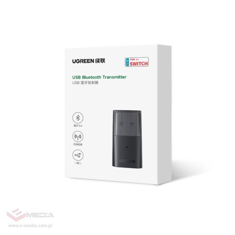 Ugreen adapter transmiter bluetooth do słuchawek Playstation / Nintendo Switch czarny (CM408)