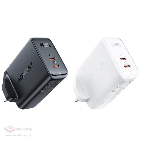 Acefast ładowarka sieciowa GaN (wtyczka UK) 2x USB Typ C 50W, Power Delivery, PPS, Q3 3.0, AFC, FCP (A32 UK)