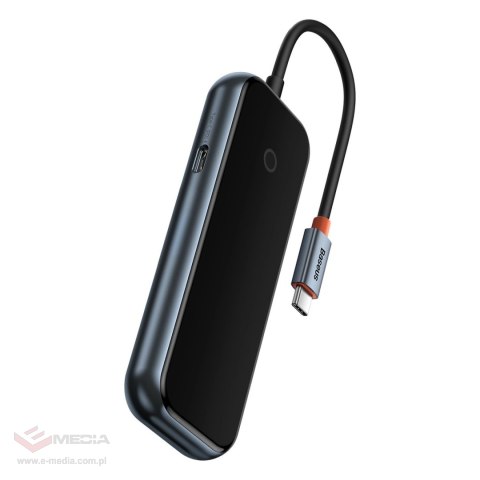 Baseus AcmeJoy HUB 4-portowy (USB-C do 1x USB-C PD&Data/3x USB3.0) ciemnoszary (WKJZ010013)