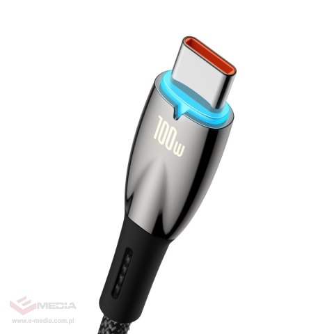 Baseus Glimmer Series kabel do szybkiego ładowania USB-A - USB-C 100W 480Mb/s 2m czarny