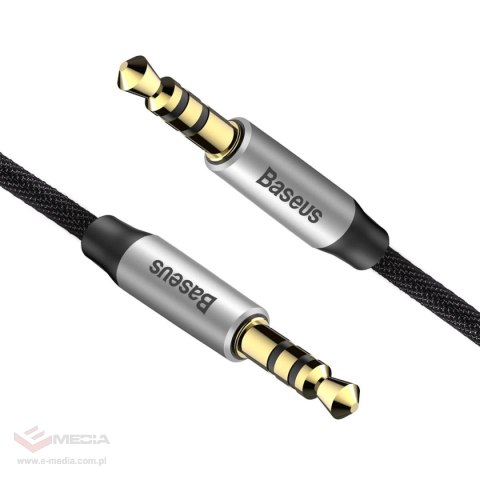 Baseus Yiven M30 kabel audio stereo AUX 3,5 mm męski mini jack 1m srebrno-czarny (CAM30-BS1)