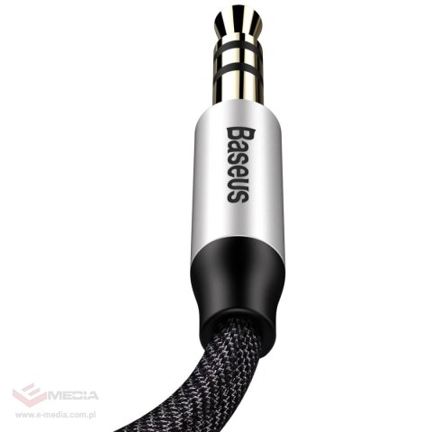 Baseus Yiven M30 kabel audio stereo AUX 3,5 mm męski mini jack 1m srebrno-czarny (CAM30-BS1)