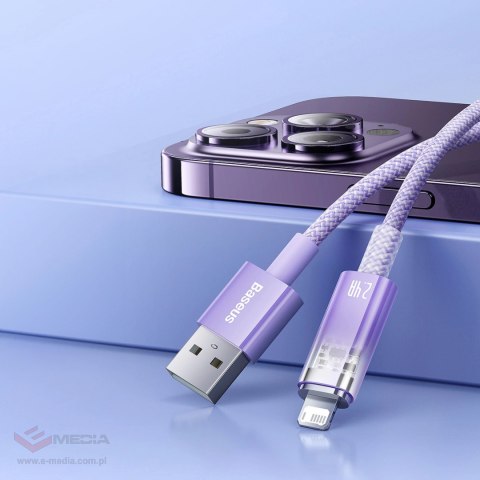 Baseus Explorer Series kabel przewód USB - Lightning 2,4A 2 m biały (CATS010102)