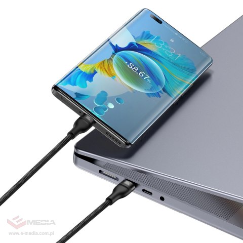 Baseus Flash Series Ⅱ kabel do szybkiego ładowania 2w1 USB-C - 2xUSB-C 100W 1.5m czarny