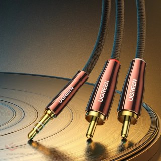 Ugreen kabel przewód audio 3,5 mm mini jack (męski) - 2RCA (męski) 2m miedziany (AV170)