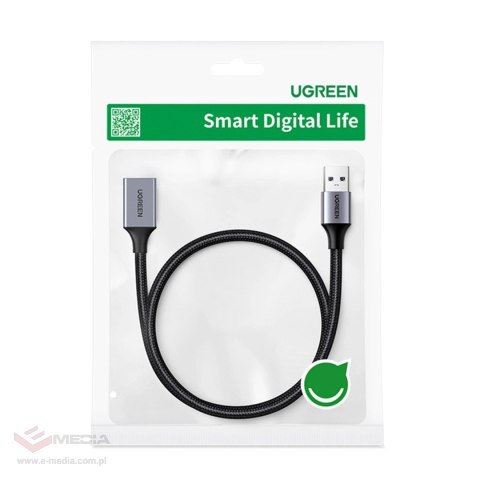 Ugreen przedłużacz adapter kabel przewód USB (męski) - USB (żeński) 3.0 5Gb/s 2m szary (US115)