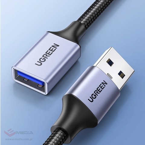 Ugreen przedłużacz adapter kabel przewód USB (męski) - USB (żeński) 3.0 5Gb/s 2m szary (US115)