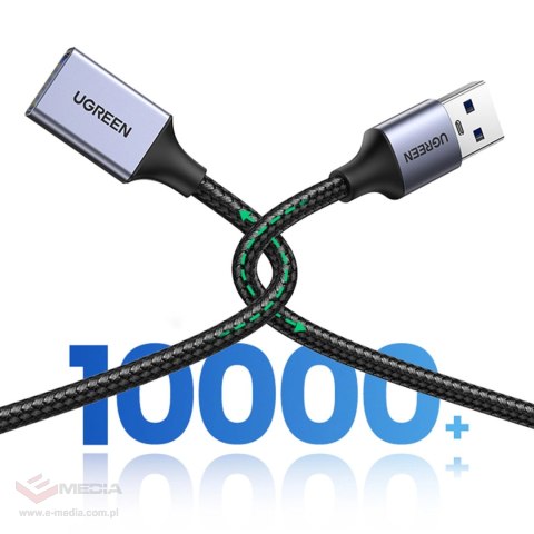 Ugreen przedłużacz adapter kabel przewód USB (męski) - USB (żeński) 3.0 5Gb/s 2m szary (US115)