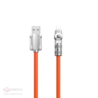 Kabel kątowy Dudao L24AL USB-A - Lightning o rotacji 180° 30W 1m - pomarańczowy