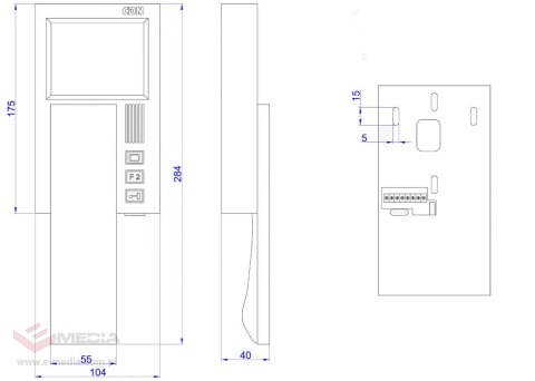 ACO INS-MPR 4" Monitor INSPIRO - kolorowy cyfrowy 4" do systemów videodomofonowych