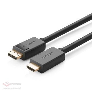 Ugreen jednokierunkowy kabel z DisplayPort na HDMI 4K 30 Hz 32 AWG 2 m czarny (DP101 10202)