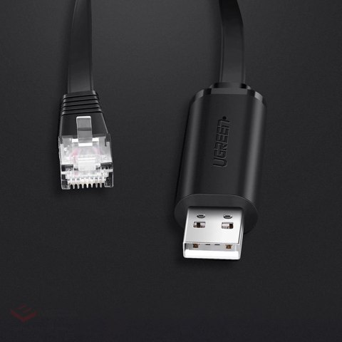 Ugreen kabel konsolowy przejściówka USB - Ethernet RJ45 1,5m czarny (CM204)