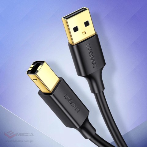 Ugreen kabel przewód do drukarki USB-A - USB-B 480Mb/s 5m czarny (US135)