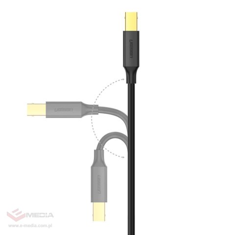 Ugreen kabel przewód do drukarki USB-A - USB-B 480Mb/s 5m czarny (US135)