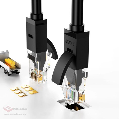 Ugreen kabel sieciowy internetowy LAN Ethernet U/UTP Cat. 6 1000Mb/s 15m czarny (NW102)