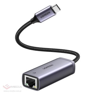 Ugreen zewnętrzna karta sieciowa USB Typ C - RJ45 1Gbps (1000Mbps) szary (40322 CM483)