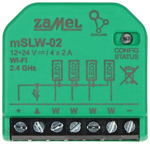 INTELIGENTNY STEROWNIK OŚWIETLENIA LED MSLW-02 Wi-Fi, 12 ... 24 V DC ZAMEL