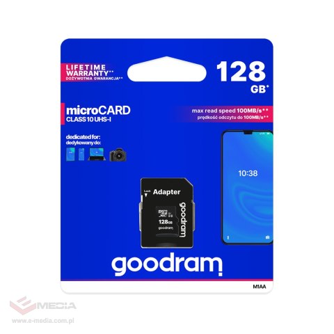 Karta pamięci microSD 128GB UHS-I Goodram z adapterem