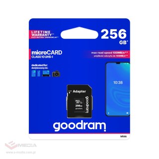 Karta pamięci microSD 256GB UHS-I Goodram z adapterem