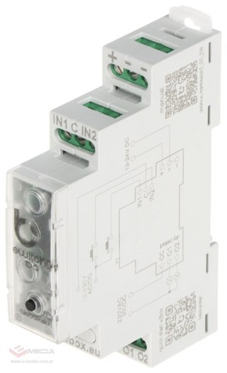 PODWÓJNY, BEZPOTENCJAŁOWY INTELIGENTNY PRZEŁĄCZNIK SWITCHBOX-D-DC-DIN/BLEBOX Wi-Fi, 230 V AC, 30 V DC